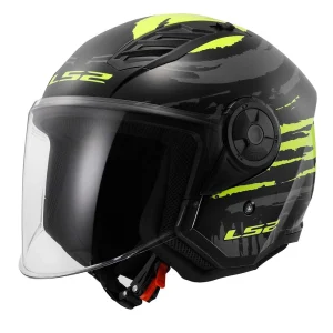 LS2 Airflow 2 Brush giallo nero casco moto jet