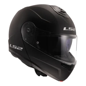 LS2 Strobe 2 casco modulare nero opaco fronte lato