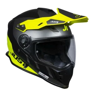 Casco Moto Adveture Just1 J34 Pro Outerspace bianco giallo nero