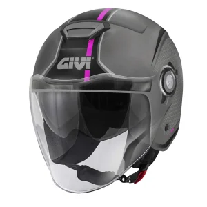 Casco Jet GIVI 12.5B Titanio Opaco Rosa