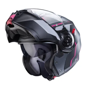 Duke Evo Move casco modulare Caberg nero fucsia aperto