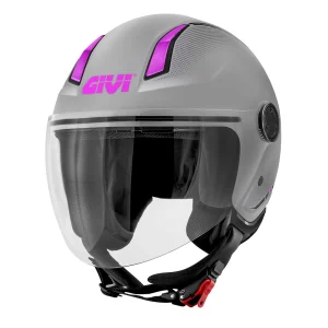 Casco Moto Jet GIVI 11.7B Argento Opaco Fuchsia