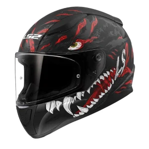 LS2 Rapid Kaiju casco integrale Nero Rosso Bianco