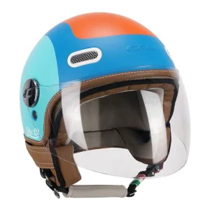 Casco Jet CGM 191G PIX Azzurro Arancione