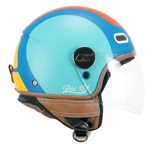 Casco Jet CGM 191G PIX Azzurro Arancione lato