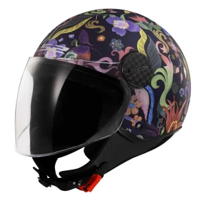 LS2 Sphere 2 bloom nero opaco blu rosa casco moto jet