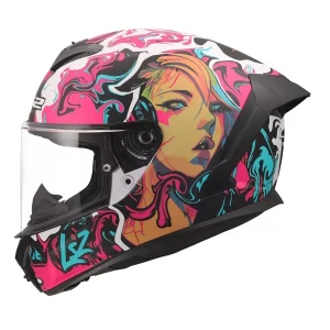 LS2 Rapid III FF820 Cyberg casco integrale Purple Cyan